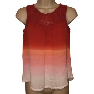 Ombre Rayon Crocheted Tank Top by Rewind